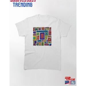 Retro Rectangles Rainbow Classic Tshirt